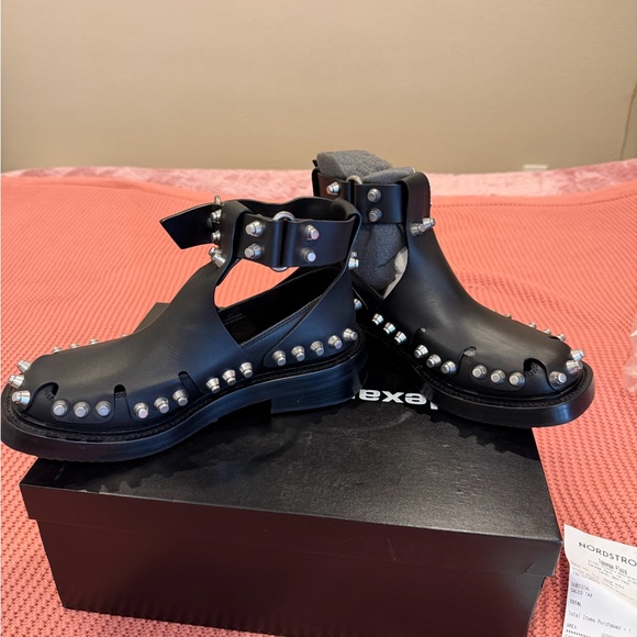 T by Alexander Wang Black Studded Flats
